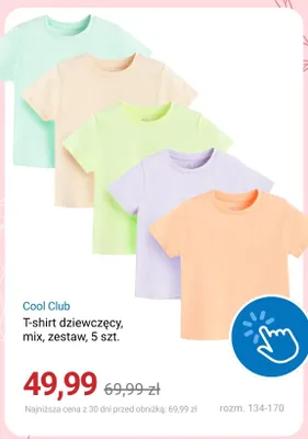 T-shirt dziewczęcy Cool Club 5-pak promocja w Smyk
