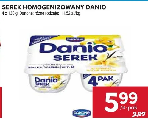 Serek homogenizowany Danio różne rodzaje promocja w Stokrotka