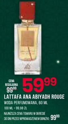 Woda perfumowana, lattafa ana abiyadi rouge, 60ml promocja w Drogerie Natura
