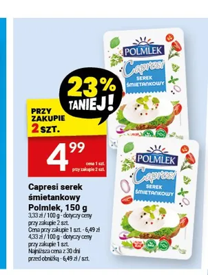 Serek śmietankowy Capresi Polmlek promocja w Twój Market