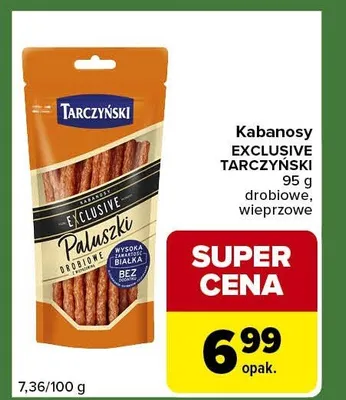 Kabanosy EXCLUSIVE TARCZYŃSKI drobiowe promocja w Carrefour Express
