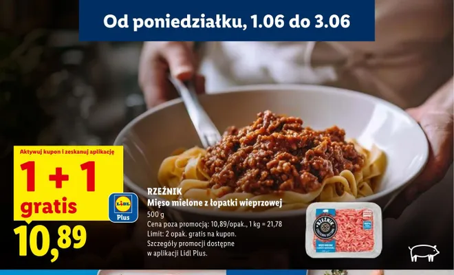 Mięso mielone z łopatki wieprzowej Rzeźnik promocja w Lidl