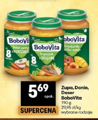 Deser brzoskwinie jabłka i mango BoboVita promocja w Delikatesy Centrum