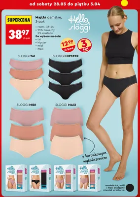Majtki damskie, 3-pak promocja w Biedronka