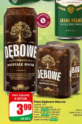 Piwo Dębowe Dojrzałe Mocne promocja w Dino
