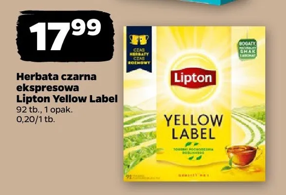 Herbata czarna ekspresowa Yellow Label promocja w Netto