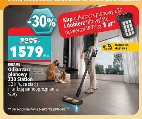Odkurzacz pionowy Dreame Z30 Station promocja w Biedronka