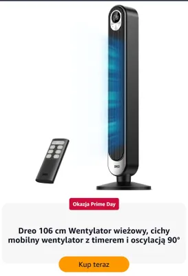 Wentylator wieżowy Dreo 106 cm promocja w Amazon