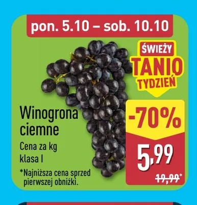 Winogrona ciemne promocja w Aldi