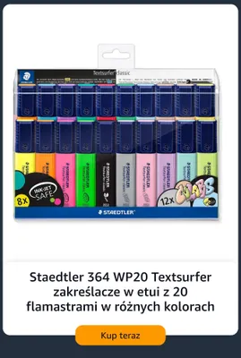 Zakreślacze Staedtler 364 WP20 Textsurfer 20-pak w etui promocja w Amazon