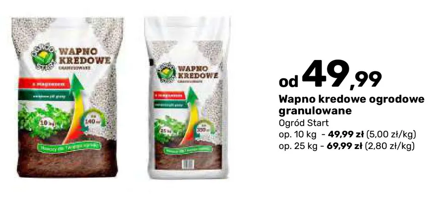 Wapno kredowe ogrodowe granulowane Ogród Start promocja w Bricomarche