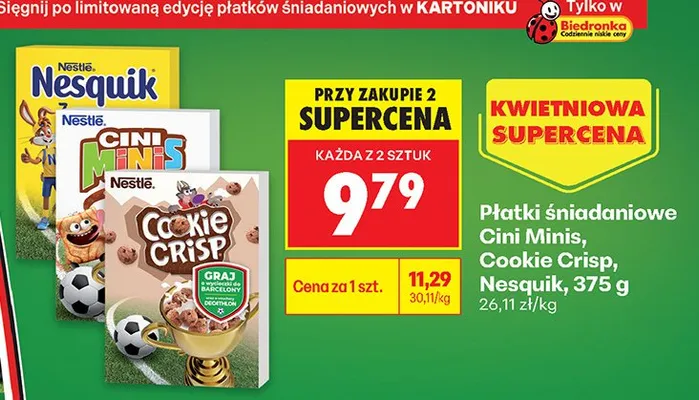 Płatki śniadaniowe Cookie Crisp promocja w Biedronka