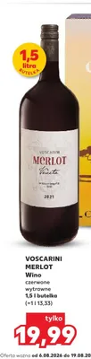 Wino czerwone wytrawne Voscarini Merlot promocja w Kaufland