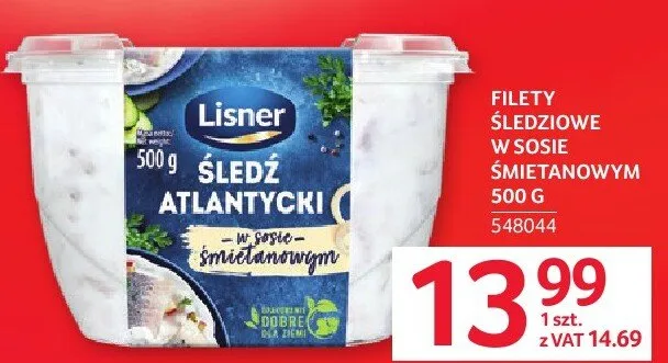 Filety śledziowe w sosie śmietanowym Lisner 500 g promocja w Selgros