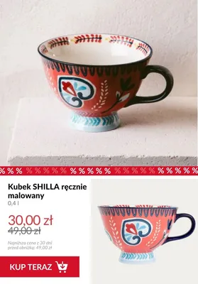 Kubek SHILLA ręcznie malowany 0,4 l promocja w Homla
