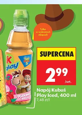 Napój Kubuś Play Iced poziomka jabłko promocja w Biedronka