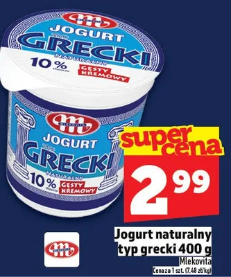 Jogurt naturalny typ grecki promocja w TOPAZ