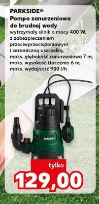 Pompa zanurzeniowa do brudnej wody PARKSIDE promocja w Kaufland