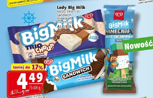Lody Big Milk minecraft promocja w Prim Market