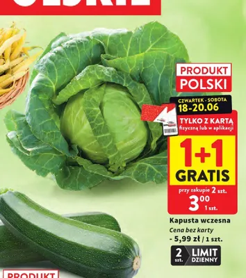 Kapusta wczesna polska promocja w Intermarche