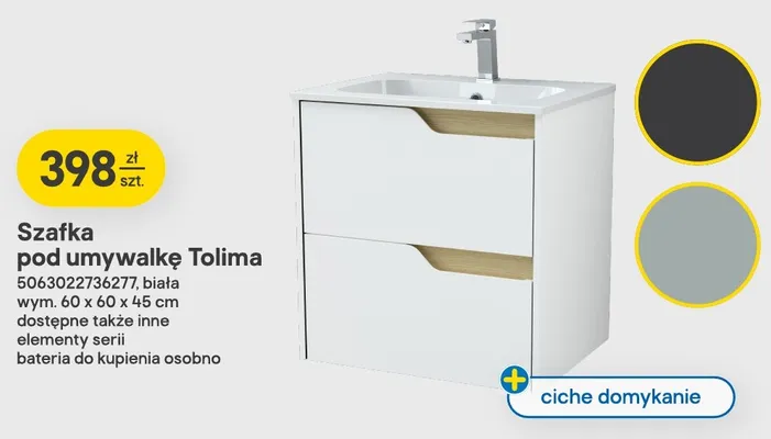 Szafka pod umywalkę Tolima promocja w Castorama