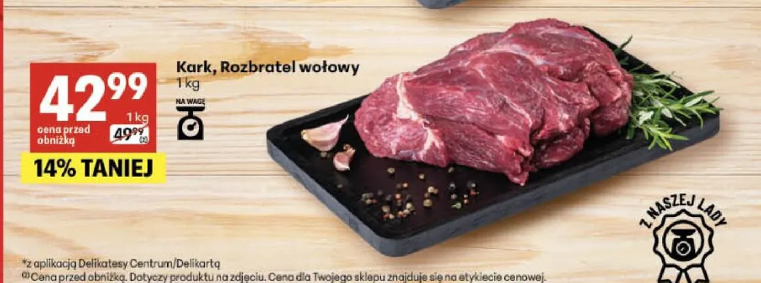 Kark wołowy promocja w Delikatesy Centrum