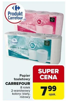 Papier toaletowy Classic & Comfort 2-warstwowy biały promocja w Carrefour Market