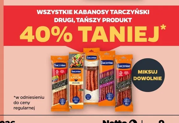 Kabanosy Exclusive drobiowe Tarczyński promocja w Netto