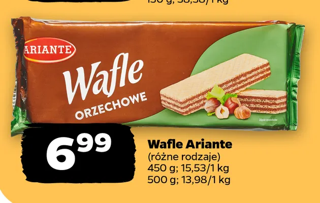 Wafle orzechowe Ariante promocja w Netto