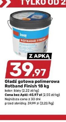 Gładź gotowa polimerowa Rotband Finish promocja w Bricomarche