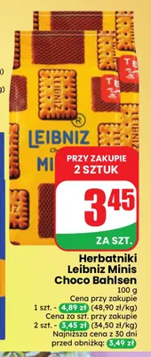 Herbatniki Leibniz Minis Choco Bahlsen promocja w Dino