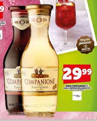 Wino czerwone Companione półsłodkie 12% promocja w TOPAZ