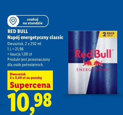 Napój energetyczny Red Bull Classic 2-pak promocja w Lidl