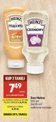 Sos tysiąca wysp Heinz promocja w Delikatesy Centrum