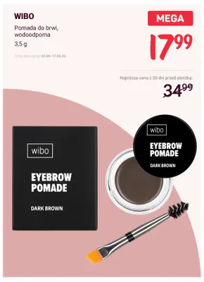 Pomada do brwi wodoodporna Wibo promocja w Rossmann