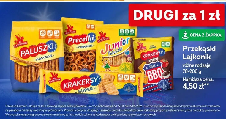 Przekąski lajonik różne rodzaje promocja w Żabka