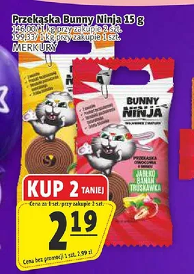 Przekąska Bunny Ninja jabłko banan truskawka promocja w Prim Market