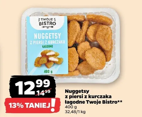 Nuggetsy z piersi z kurczaka łagodne Twoje Bistro promocja w Netto