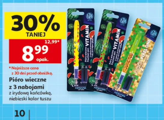 Pióro wieczne z 3 nabojami Astra promocja w Auchan