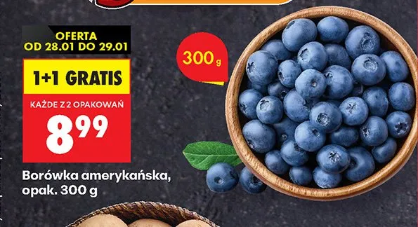 Borówka amerykańska, opak. 300 g promocja w Biedronka