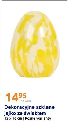 Dekoracyjne szklane jajko ze światłem promocja w Action