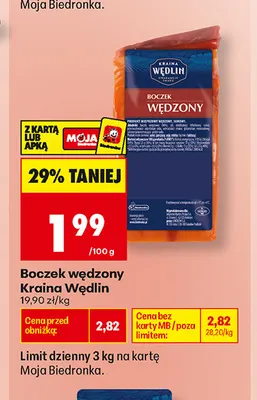 Boczek wędzony Kraina Wędlin promocja w Biedronka
