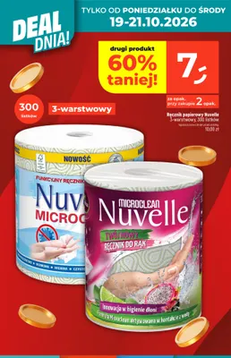 Ręcznik papierowy Nuvelle Microclean funkcyjny 3-warstwowy 300 listków promocja w Dealz