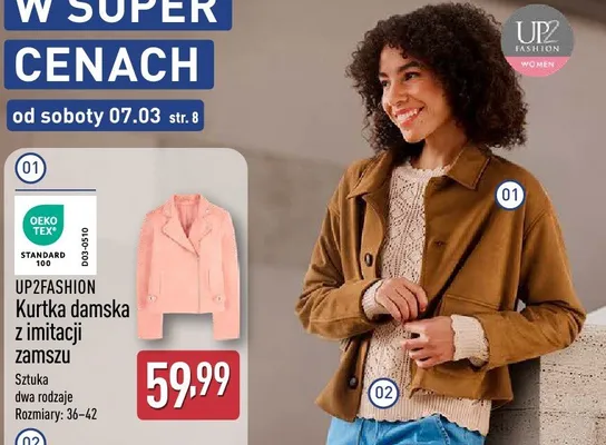 Kurtka damska z imitacji zamszu promocja w Aldi
