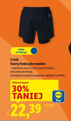 Szorty funkcyjne męskie promocja w Lidl