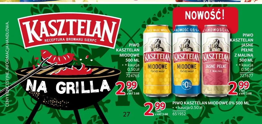 Piwo Kasztelan z maliną promocja w Selgros