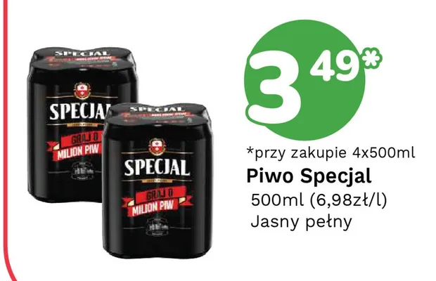 Piwo Specjal Jasny pełny promocja w Limonka