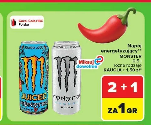 Napój energetyzujący Monster Mango Loco promocja w Carrefour Market