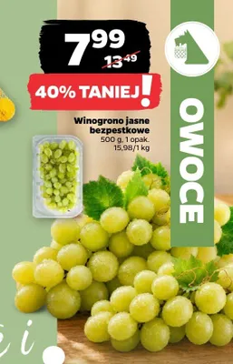Winogrono jasne bezpestkowe promocja w Netto