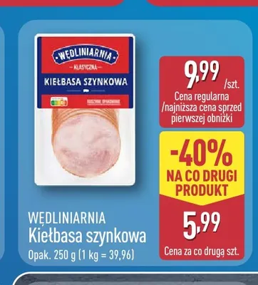 Kiełbasa szynkowa Wędliniarnia promocja w Aldi